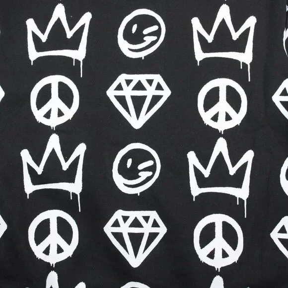 Create 2MEW Mens XL Sweatshirt Hoodie Black All Over Graffiti Embroidered Skull - Picture 11 of 14